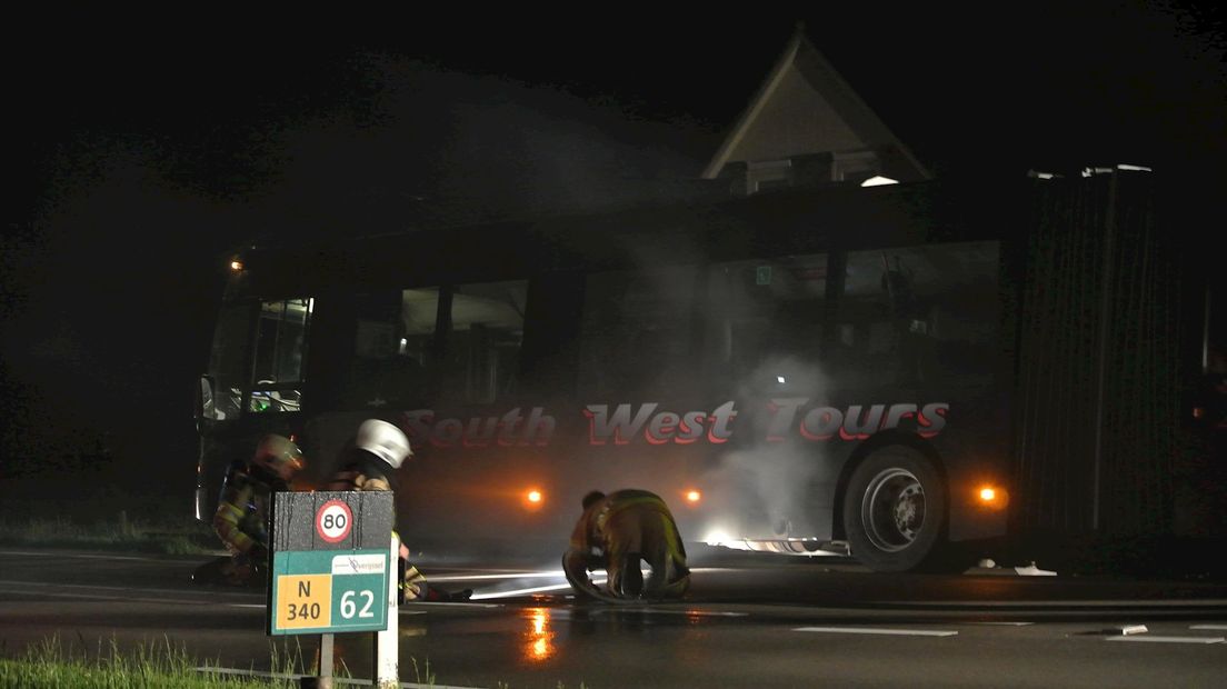 Brand in Touringcar bij Oudleusen