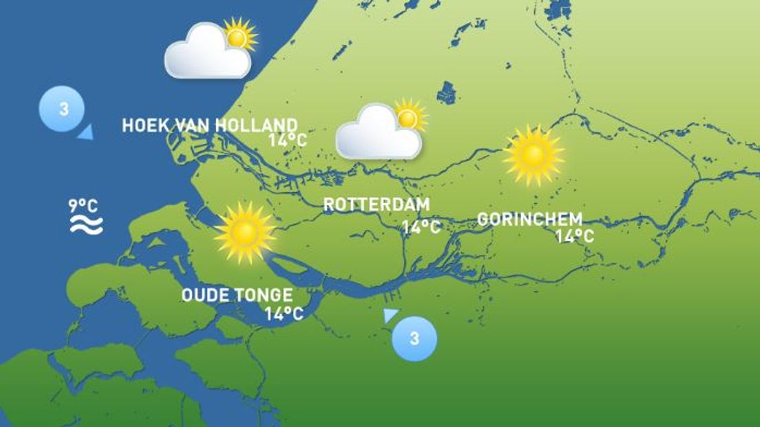 Het weer van vandaag: zonnig en warmer - Rijnmond