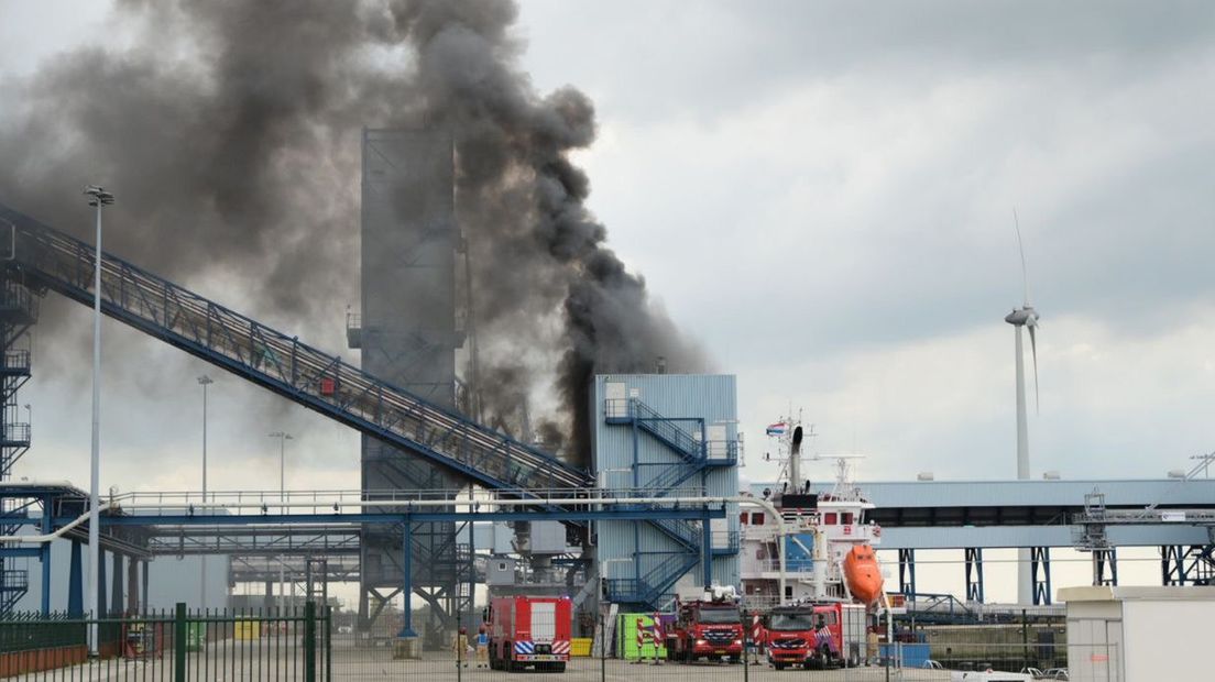 Brand bij de biomassacentrale van RWE