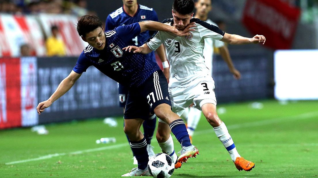 Ritsu Doan (links) bij zijn debuut tegen Costa Rica vorige maand