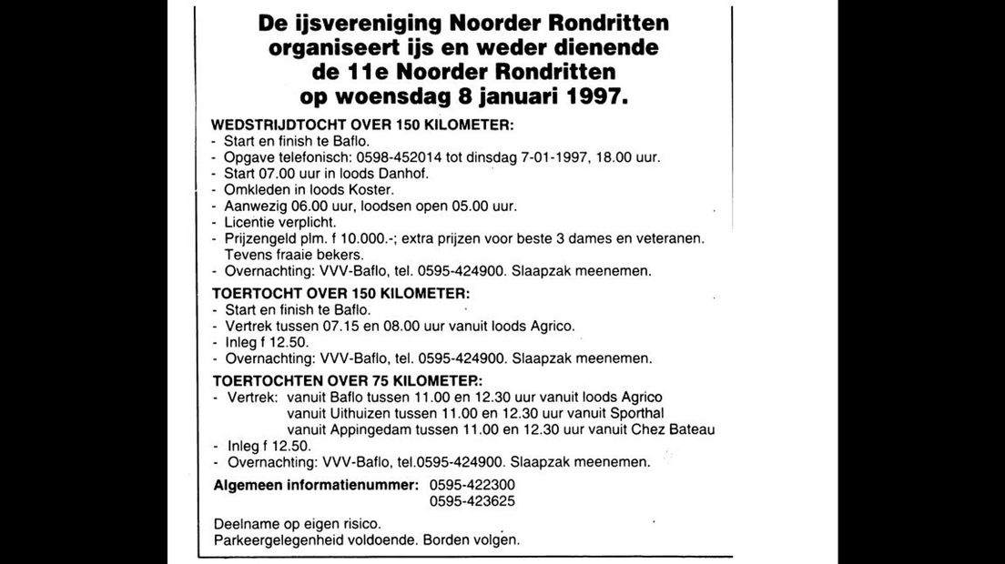 De aankondiging van de elfde NRR in de krant