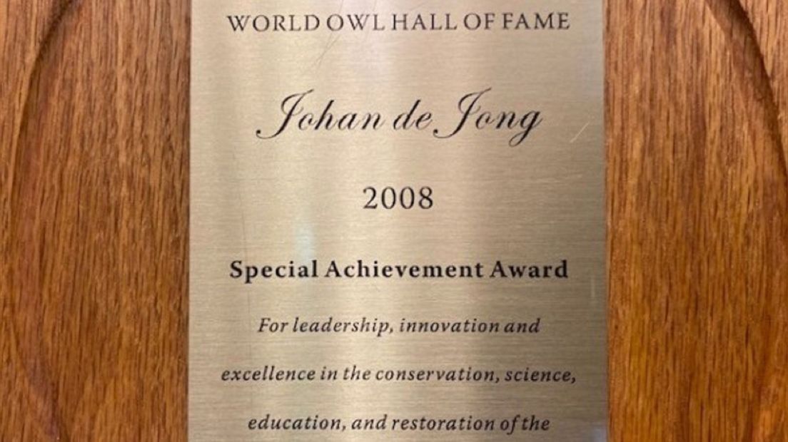 In 2008 is uilenman Johan de Jong opgenomen in de World Owl Hall of Fame