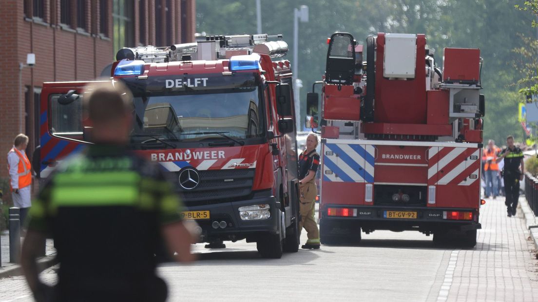 De brandweer rukte uit naar het Reinier de Graaf Gasthuis