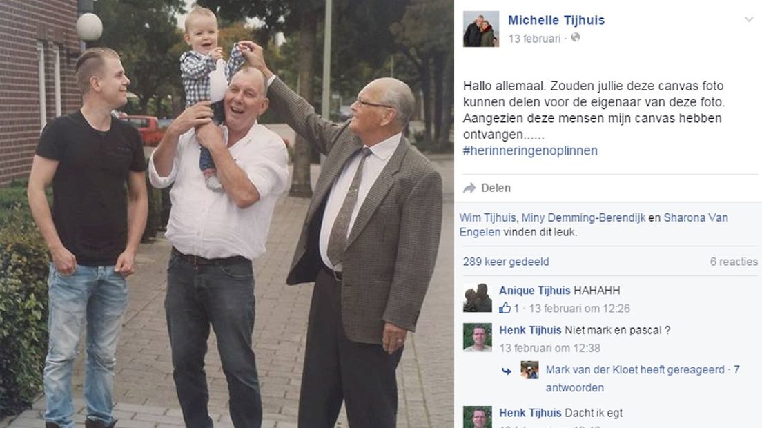 De oproep van Michelle op Facebook bleek succesvol