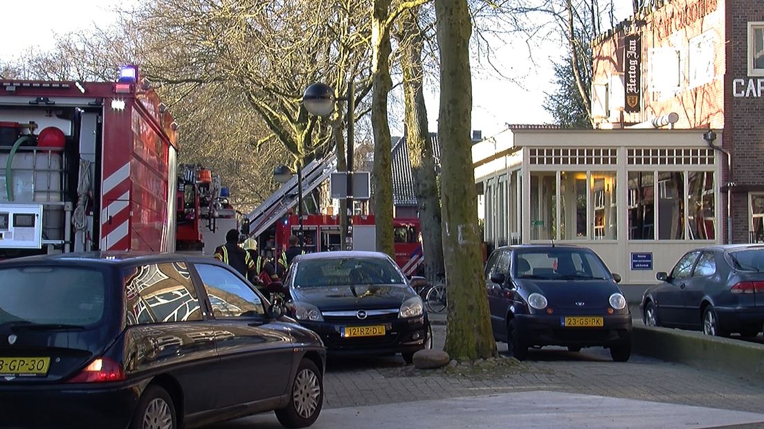 In de badkamer van Café Groothuis woedde brand