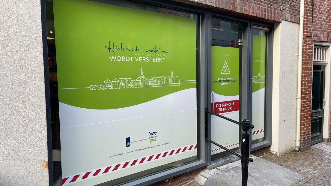 Een winkelpand dat versterkt wordt