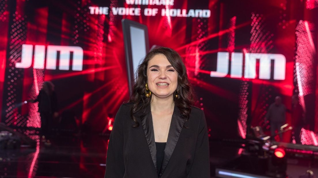 Nienke Wijnhoven tijdens de finale van The Voice in 2018