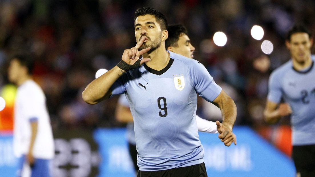 Luis Suárez in het shirt van Uruguay