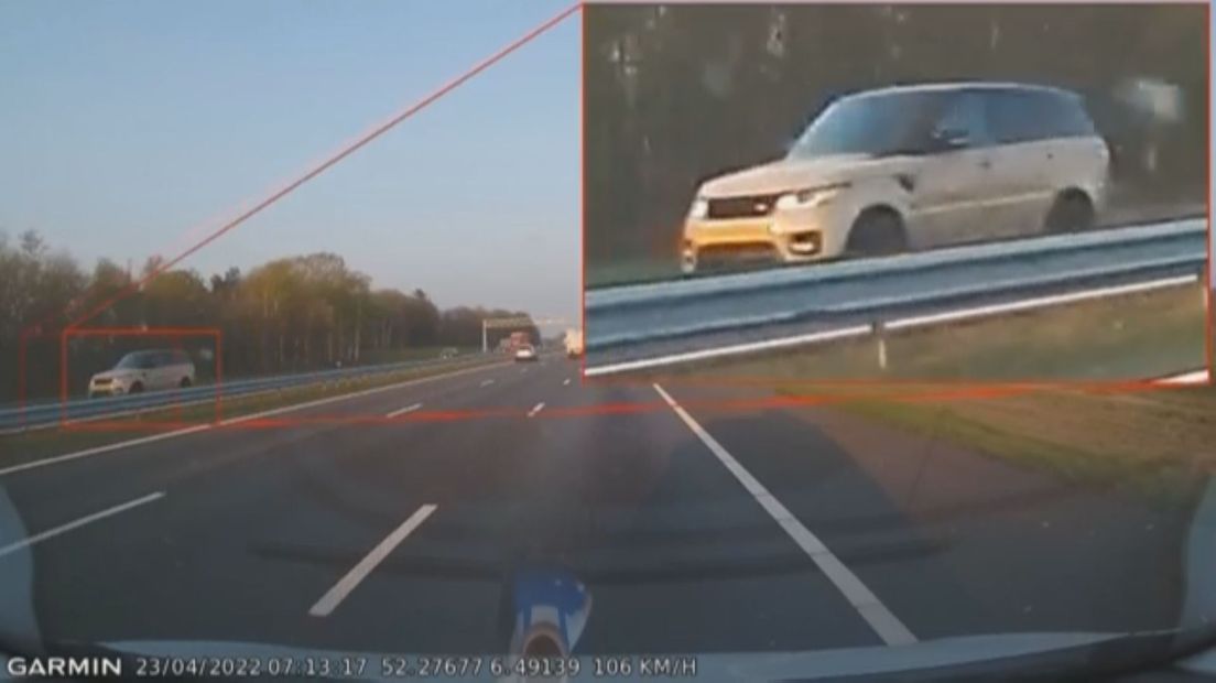 Vermoedelijk heeft deze Range Rover het ongeluk veroorzaakt