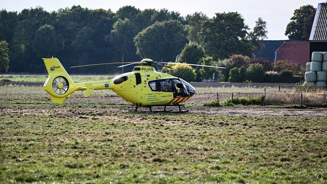 De traumahelikopter is ter plaatse