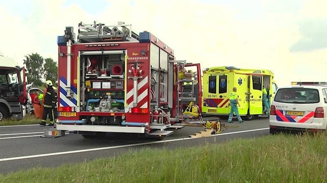 Ongeluk op N48 bij Hoogeveen