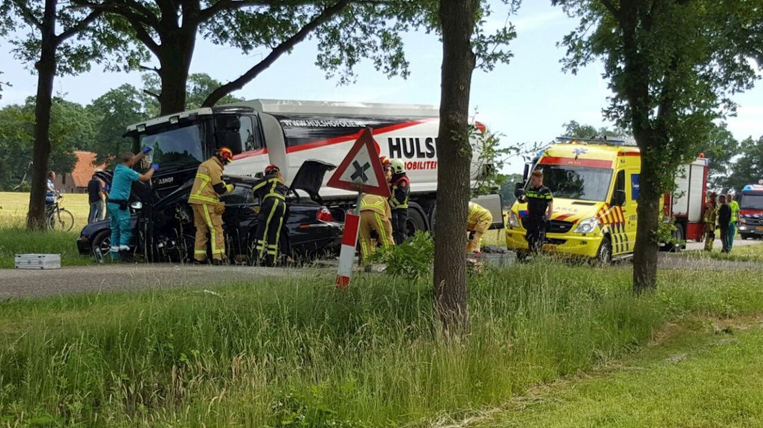 Ongeluk op de Ganzebosweg in Enschede