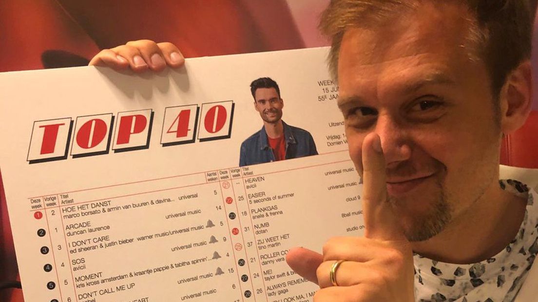 Armin van Buuren blij met plaats 1 in de Top 40