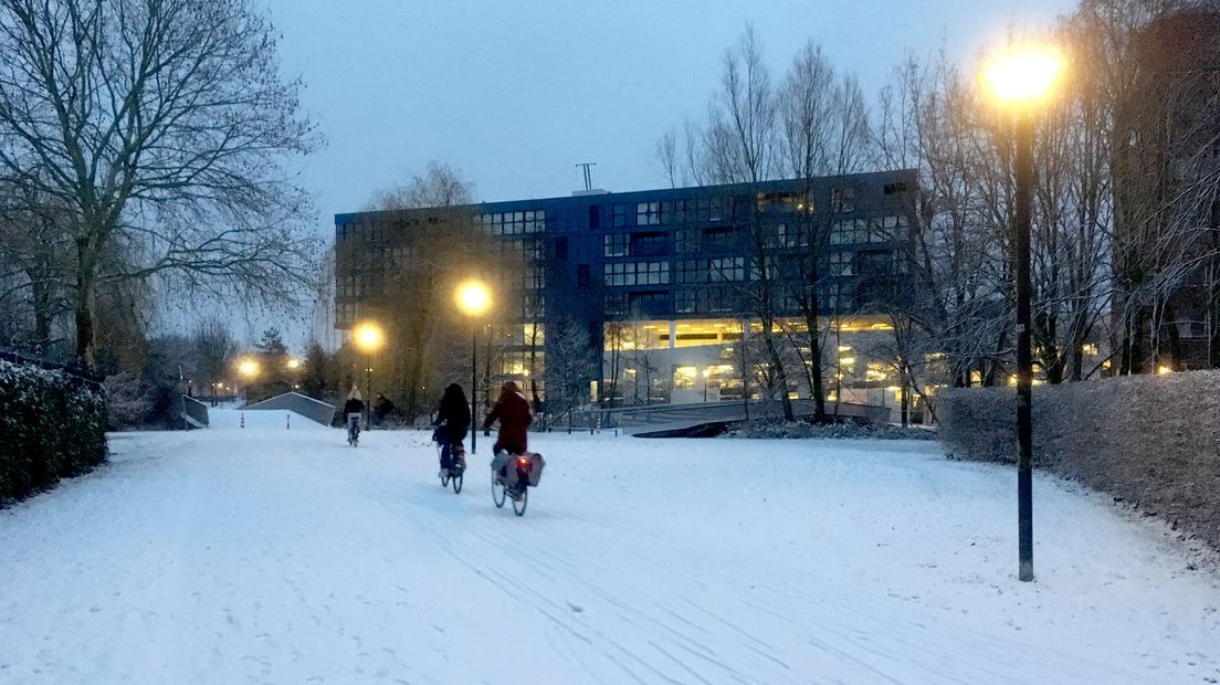 Fietsers bij het Griftpark.