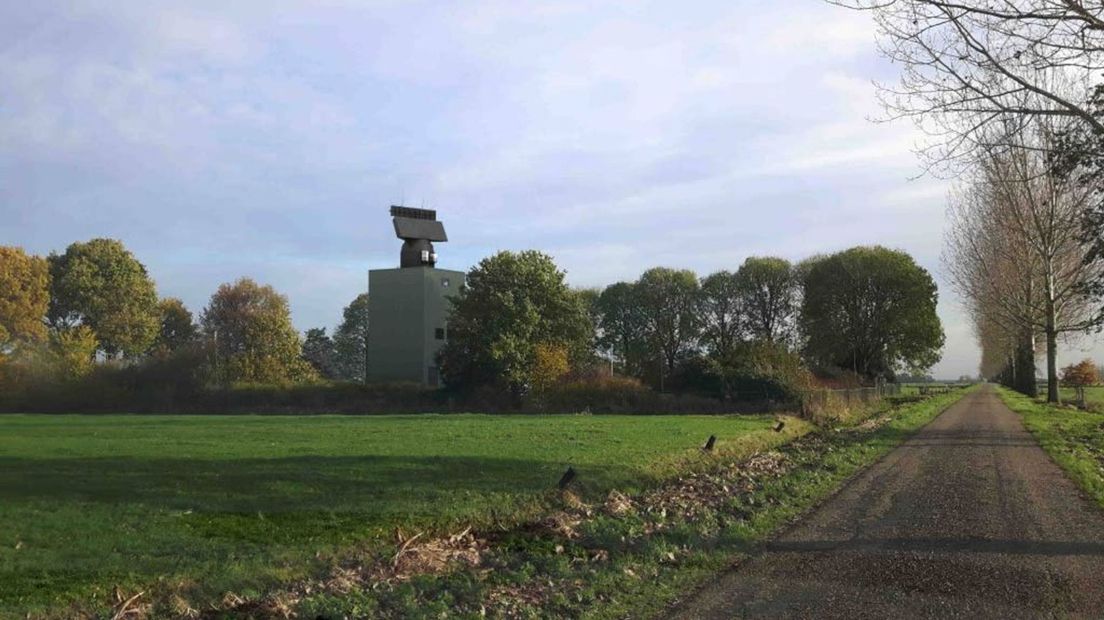 Een indruk van de beoogde defensieradar in Herwijnen.