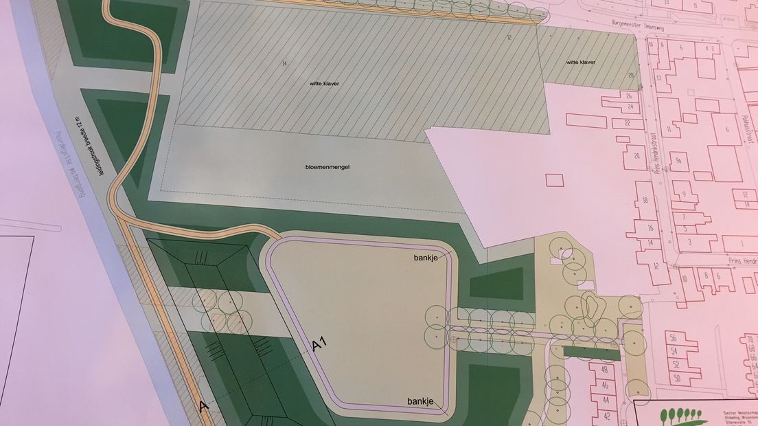 De tekening van het voormalige Amac-terrein