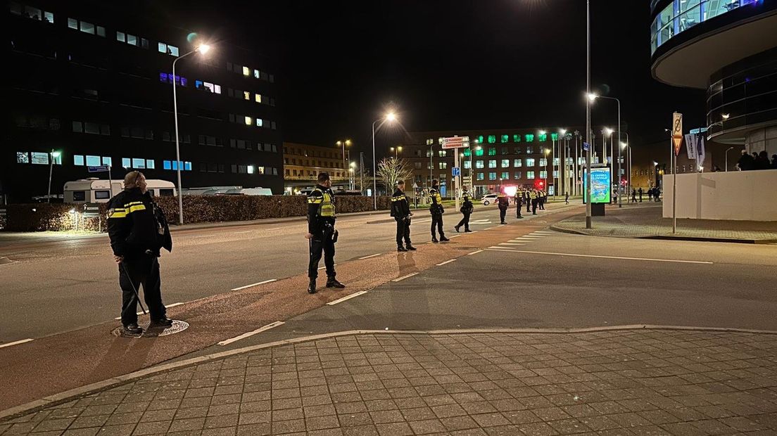 De politie was massaal aanwezig.