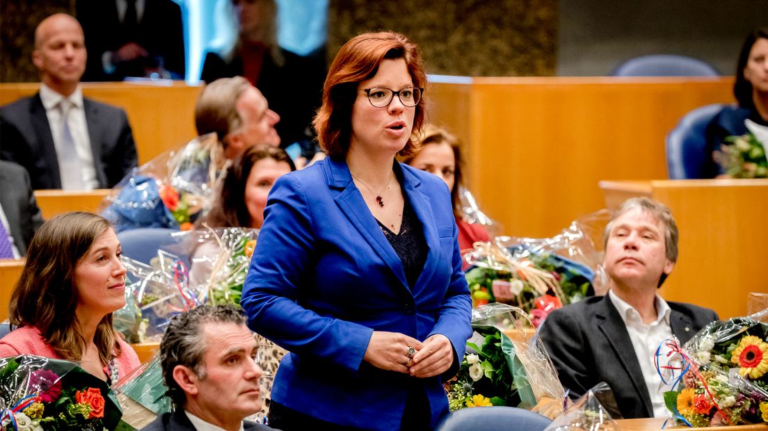 Linda Voortman tijdens haar beëdiging in de Tweede Kamer vorig jaar.