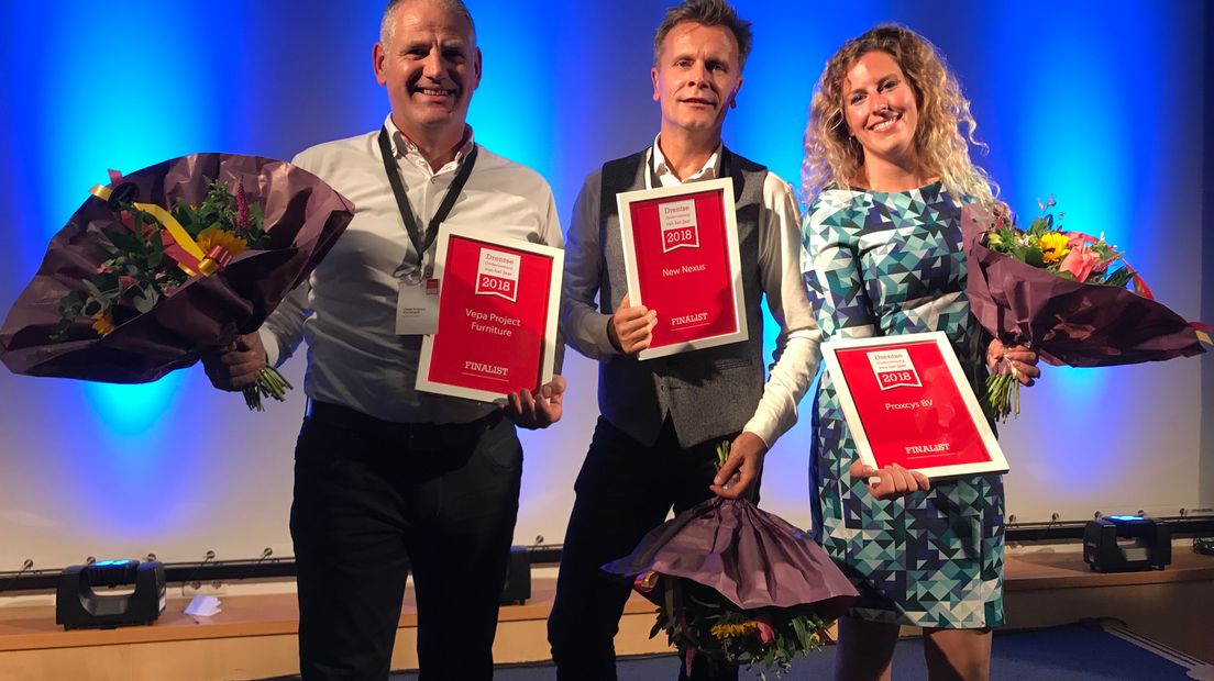 De drie finalisten van de verkiezing Drentse onderneming van het Jaar (Rechten: Andries Ophof / RTV Drenthe)