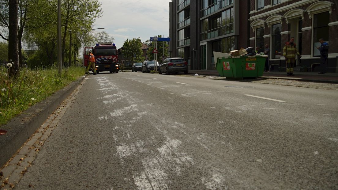 Verf op de weg in Deventer