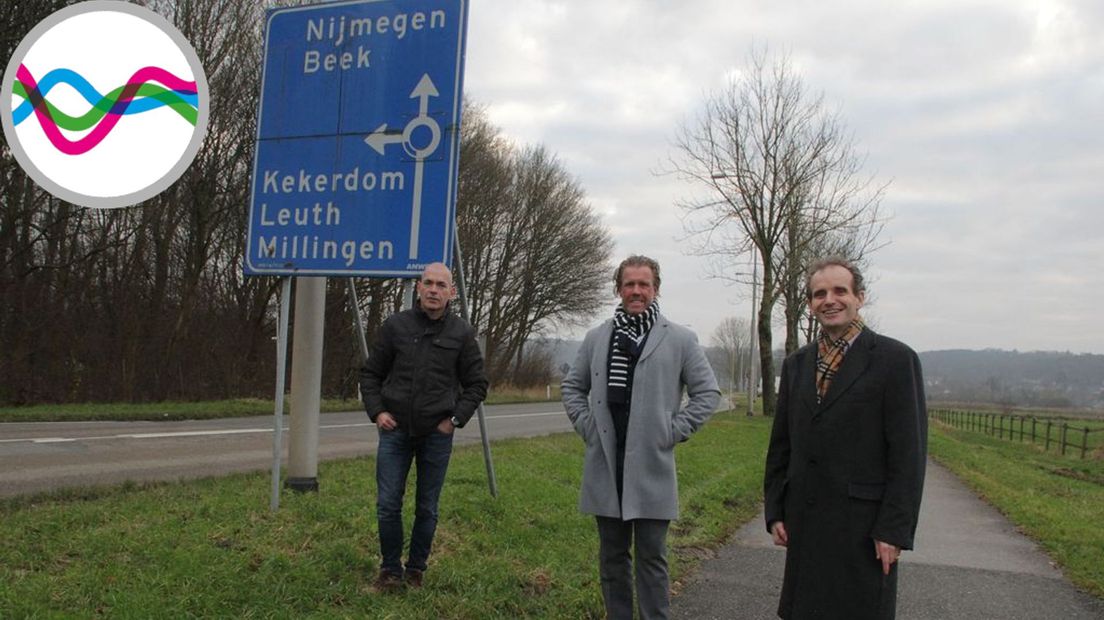 v.l.n.r.: Jeroen Janssen (brandweer, Dennis van Zanten (Veiligheidsregio) en Burgemeester Mark Slinkman