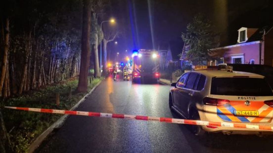 Hulpdiensten op de plek van het ongeluk