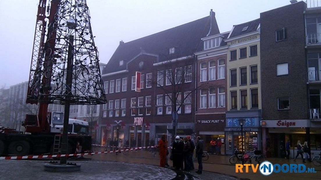 kerstboom van fietswrakken