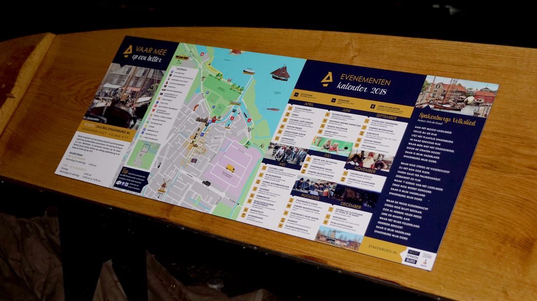 Het nieuwe informatiebord in Spakenburg.