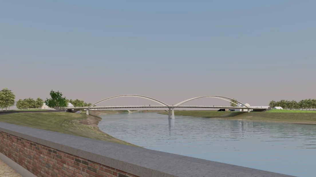 De nieuwe brug tussen Maaseik en Roosteren