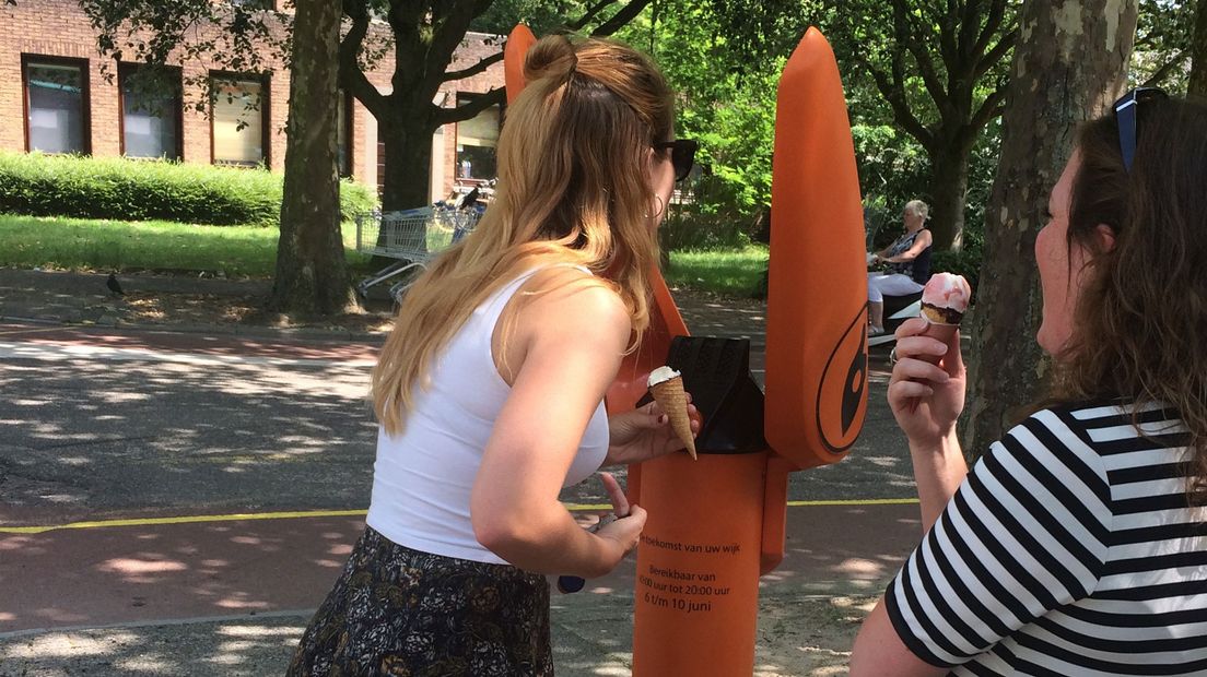 De praatpaal in actie.