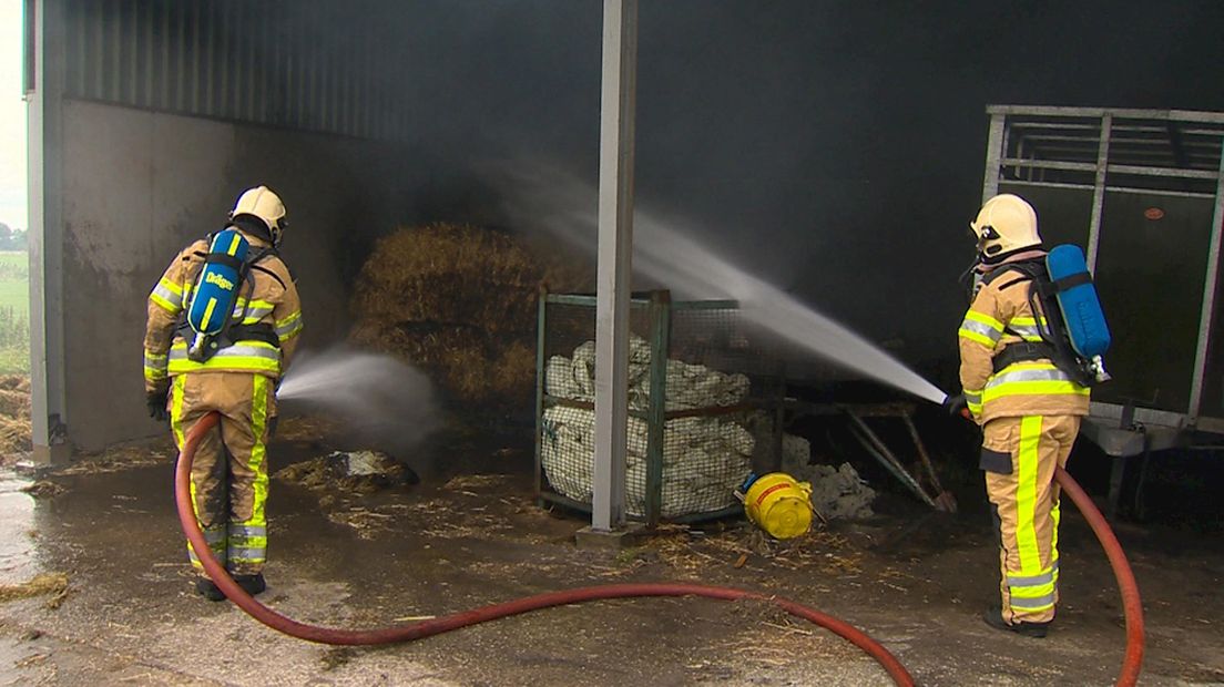Brand veroorzaakt door hooibroei
