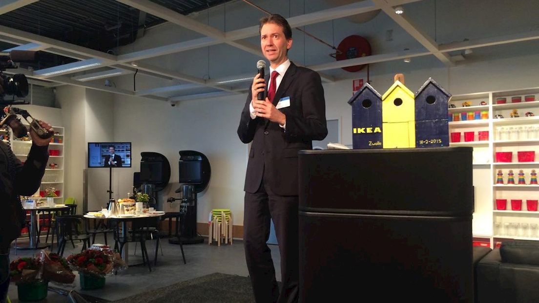 Eddy van Hijum bij opening IKEA in Zwolle