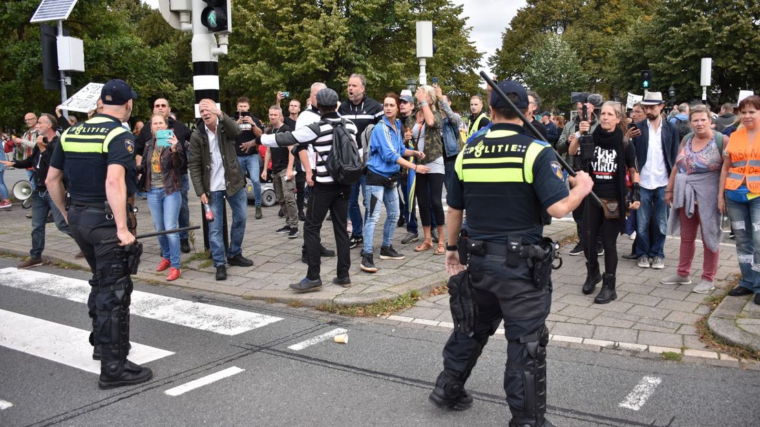 De demonstranten tegen de coronamaatregelen