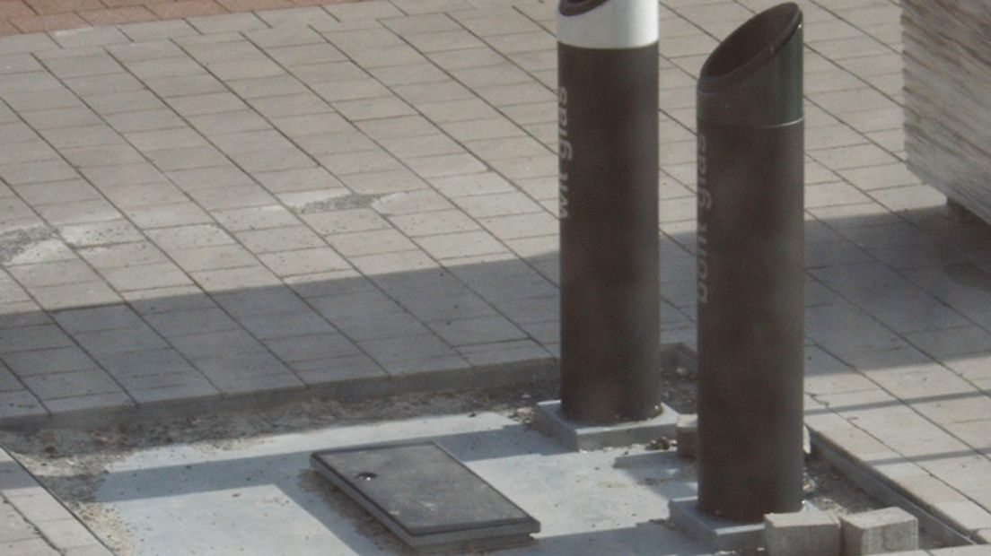 Voorbeeld van een ondergrondse glascontainer