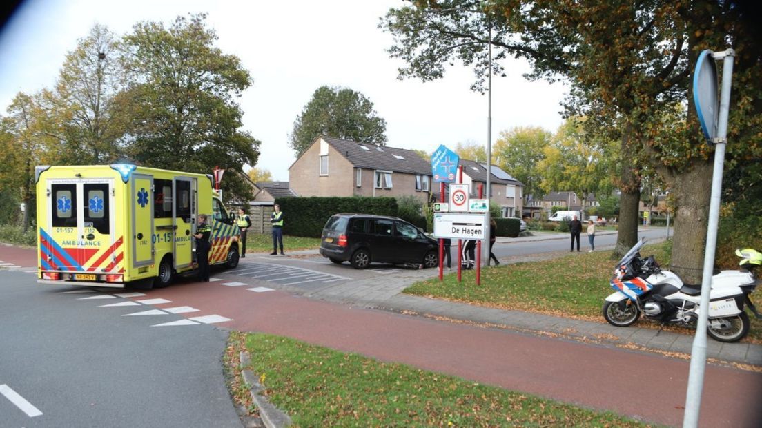 An ambulance took the injured cyclist to the hospital