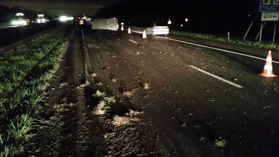 Ongeval A58 veroorzaakt door verkeersruzie