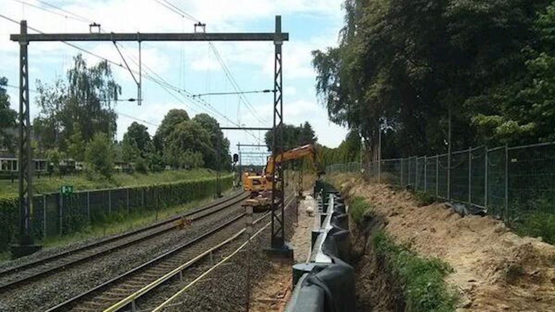 Werkzaamheden aan het spoor bij Wierden