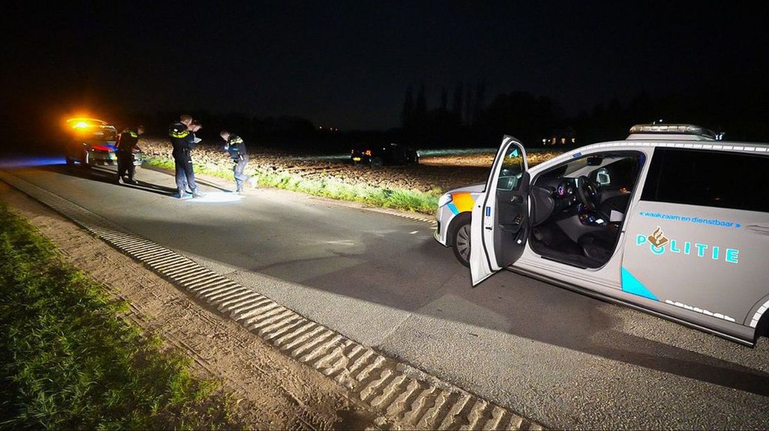 De achtervolging eindigde op een akker
