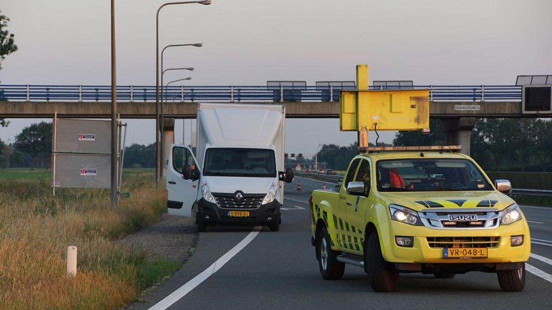 De vrachtwagen werd op de A28 aangehouden (Rechten: Henry Wallinga)