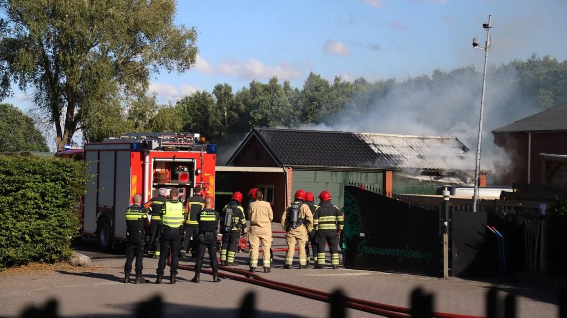 Behalve de brandweer was ook de politie ter plaatse
