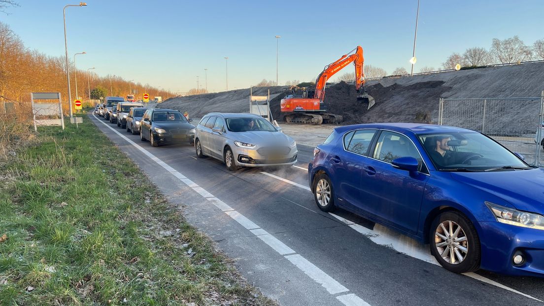 Drukte bij de Laan Corpus den Hoorn, maandagochtend