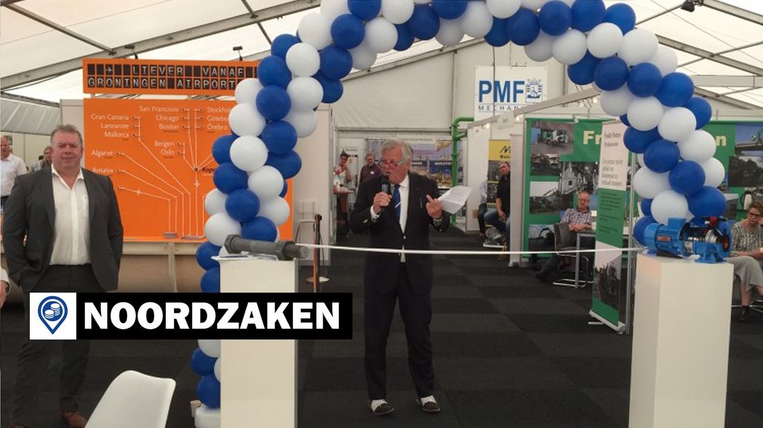 Oud-directeur Harm Post van Groningen Seaports bij de opening van de Eemsdelta Expo vorig jaar