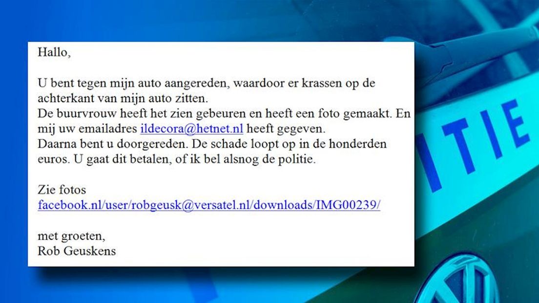 De oplichtingsmail