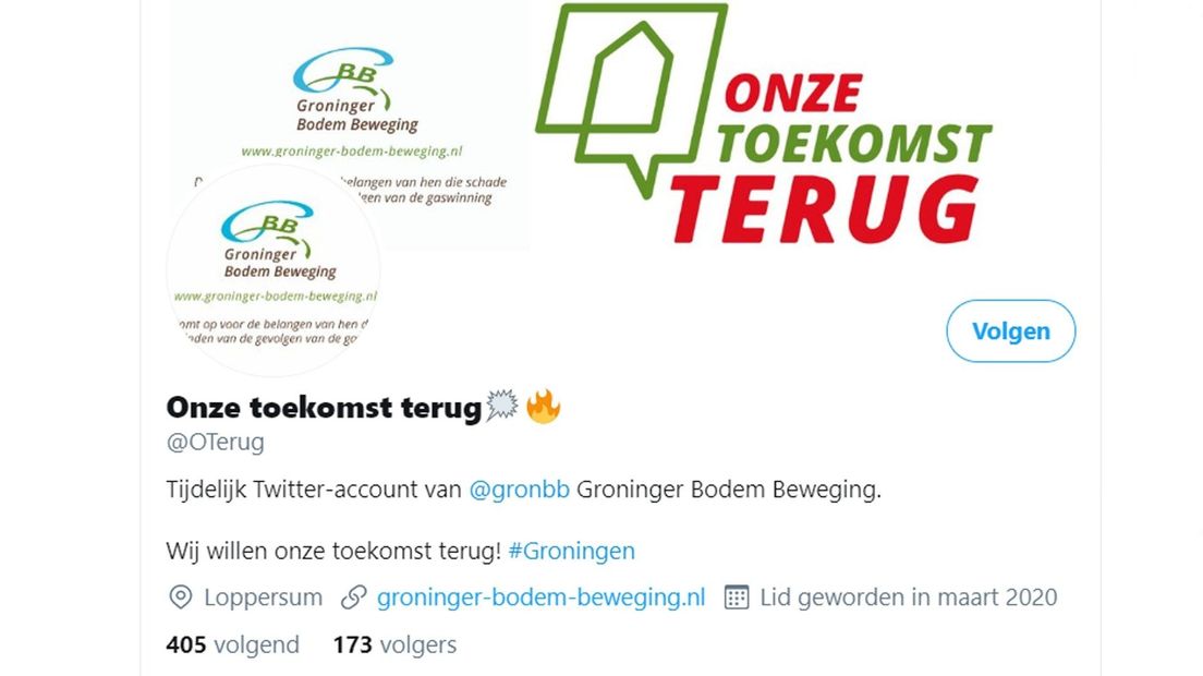 Het nieuwe twitteraccount van de GBB