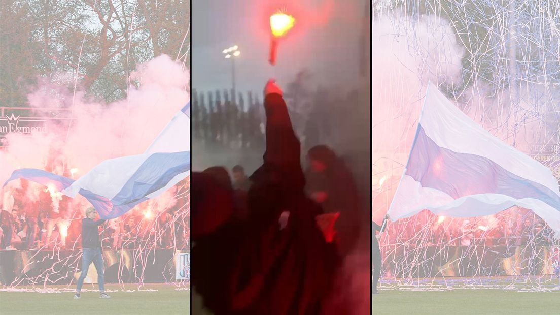 Een supporter gooit een fakkel weg | Achtergrond