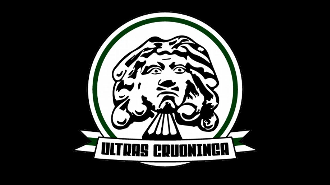 Het logo van Ultras Cruoninga, een supportersgroep van FC Groningen