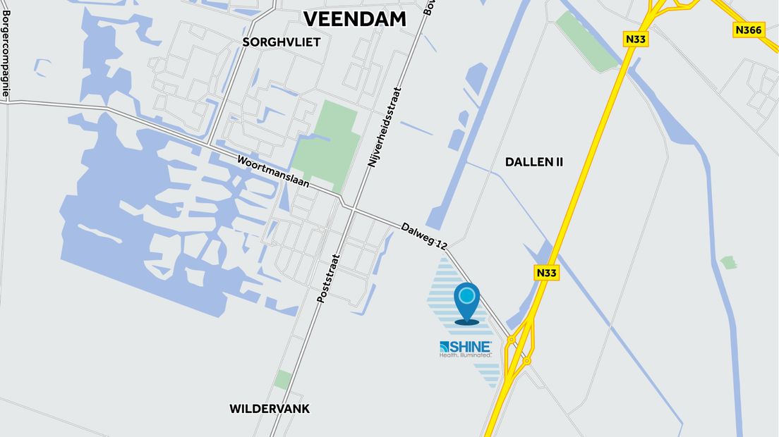 De plek waar de Shine-fabriek komt.