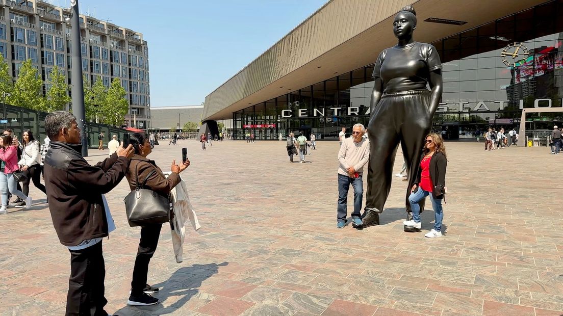 Moments Contained: Stunning Statue of a Black Woman by Thomas J Price at Rotterdam Central Station, Amsterdam