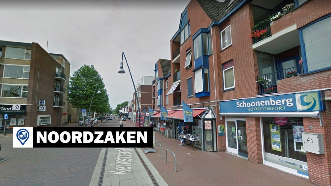 De Kerkstraat in het centrum van Veendam