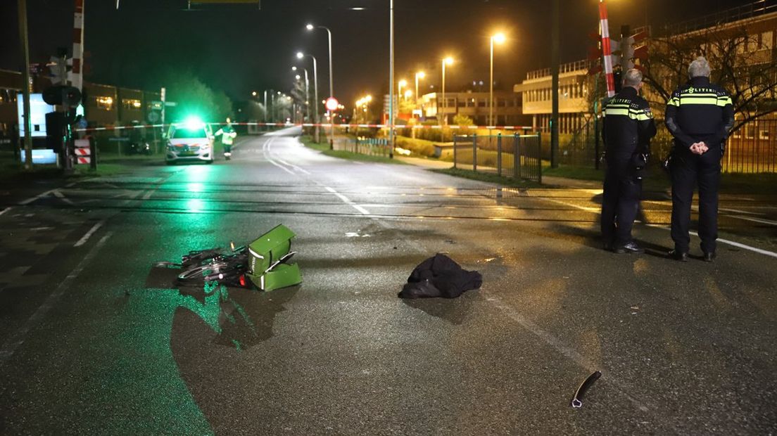Een fietser kwam in botsing met een trein